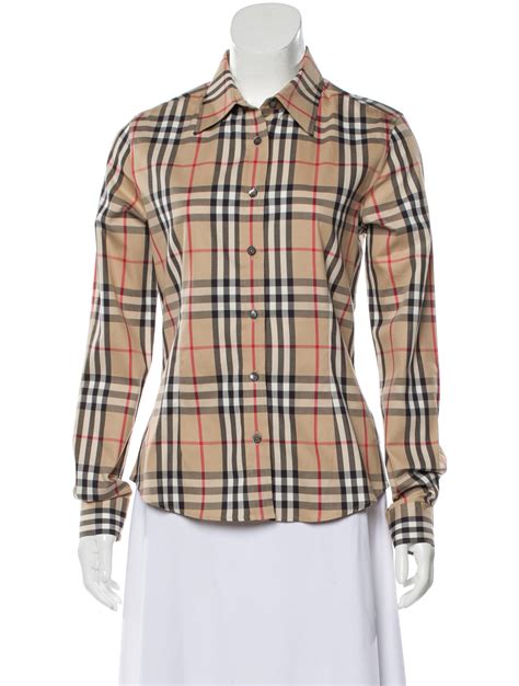 blouse burberry print|burberry plaid shirt women's.